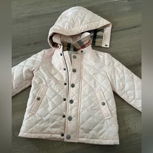 COPY - Burberry Monogram Quilted Hooded Barn Jacket pink with removal hoodie 18M